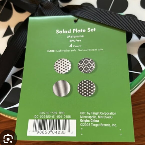 kate spade x target melamine salad plates set of 4 brand new with tags - Picture 4 of 4